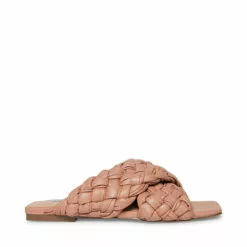New 🧨 SteveMadden MARINA NATURAL RAFFIA ✨ -Steve Madden Sales Store STEVEMADDEN SANDALS MARINA NUDE SIDE 1