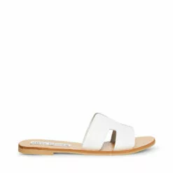 Outlet 🛒 SteveMadden GREECE WHITE LEATHER ✨ -Steve Madden Sales Store STEVEMADDEN SHOES GREECE WHITE LEATHER SIDE 1