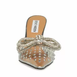 New 🌟 STEVEMADDEN RENAE CLEAR 👏 -Steve Madden Sales Store STEVEMADDEN SHOES RENAE SILVER FRONT