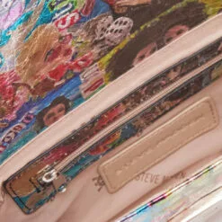 Outlet 🛒 SteveMadden BSUBLIME SILVER MULTI 👍 -Steve Madden Sales Store STEVEMADDEN HANDBAGS BSUBLIME NEWSPAPER PRINT INSIDE