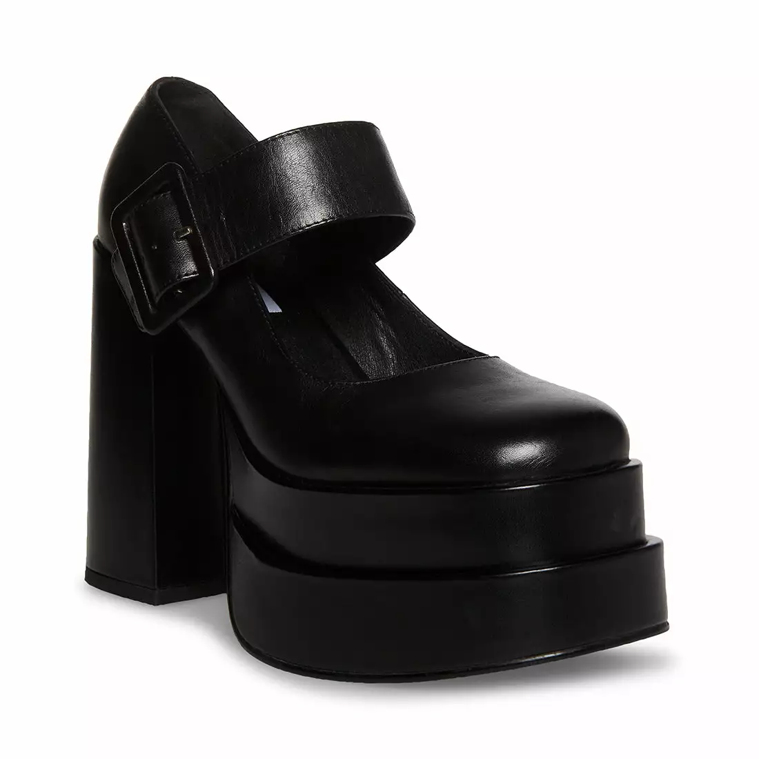 New ๐ฏ SteveMadden CARLY BLACK LEATHER ๐ฏ 4 New ๐ฏ SteveMadden CARLY BLACK LEATHER ๐ฏ - Image 2