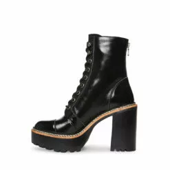 Budget 🤩 SteveMadden CORE BLACK LEATHER 🎁 -Steve Madden Sales Store STEVEMADDEN SHOES CORE BLACK LEATHER INSIDE