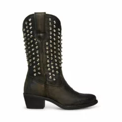 Hot Sale 🌟 SteveMadden HAYWARD BLACK LEATHER 🎁 -Steve Madden Sales Store STEVEMADDEN SHOES HAYWARD S BLACK DISTRESSED SIDE 1