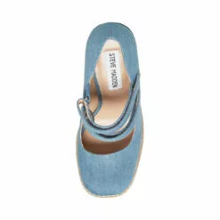 Hot Sale 👏 SteveMadden TWICE DENIM FABRIC 🎁 -Steve Madden Sales Store STEVEMADDEN SHOES TWICE DENIM MULTI TOP