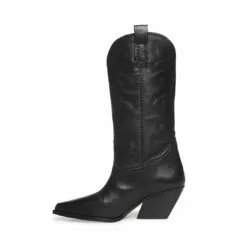 New 🎁 SteveMadden WEST BLACK LEATHER 🌟 -Steve Madden Sales Store STEVEMADDEN SHOES WEST BLACK LEATHER INSIDE